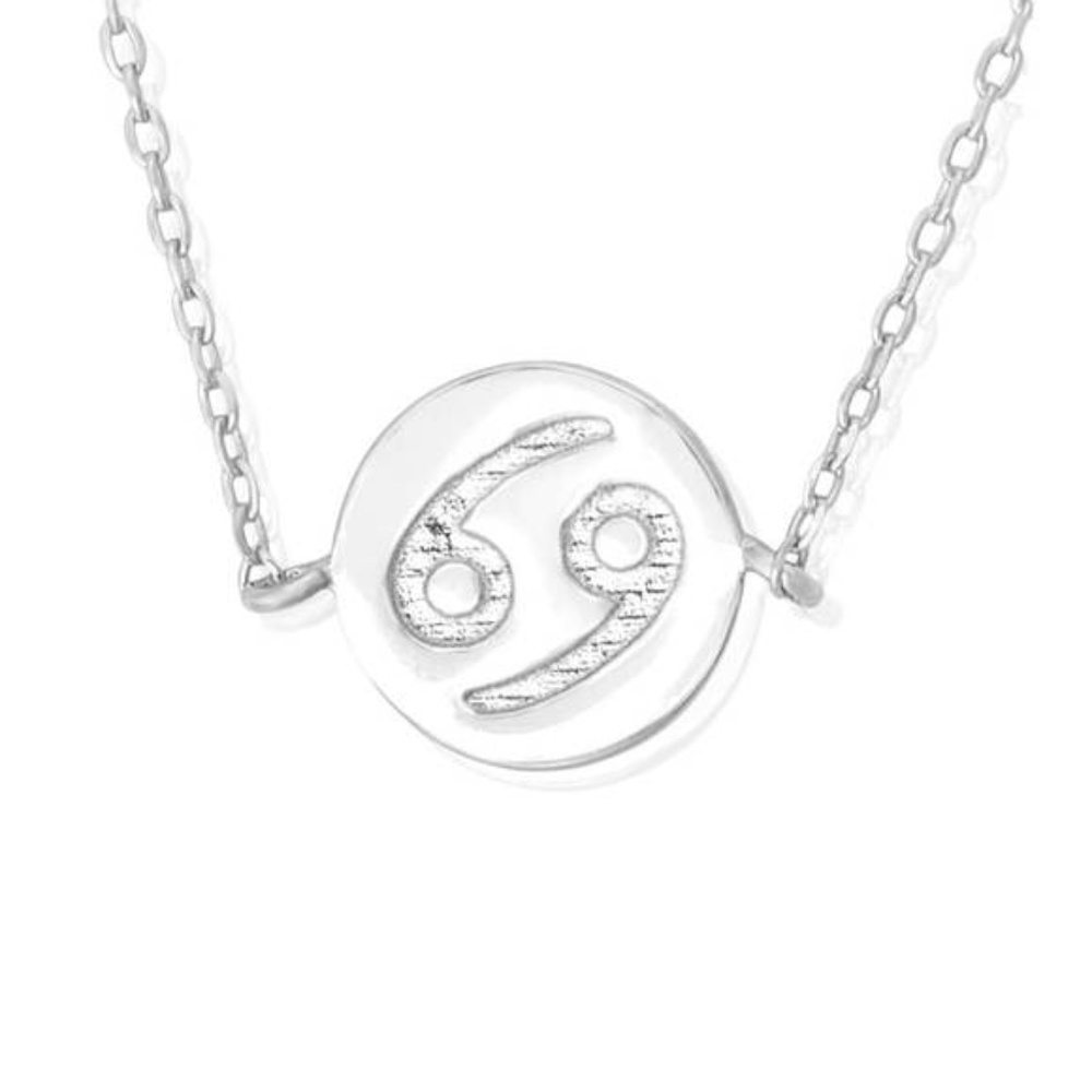 925 Sterling Silver Zodiac Cancer Symbol Necklace